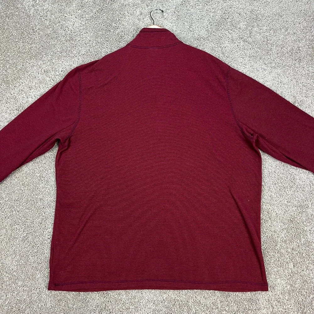 The North Face Pullover Men XXL Burgundy Long Sleeve Ribbed 1/4 Zip Textured EUC